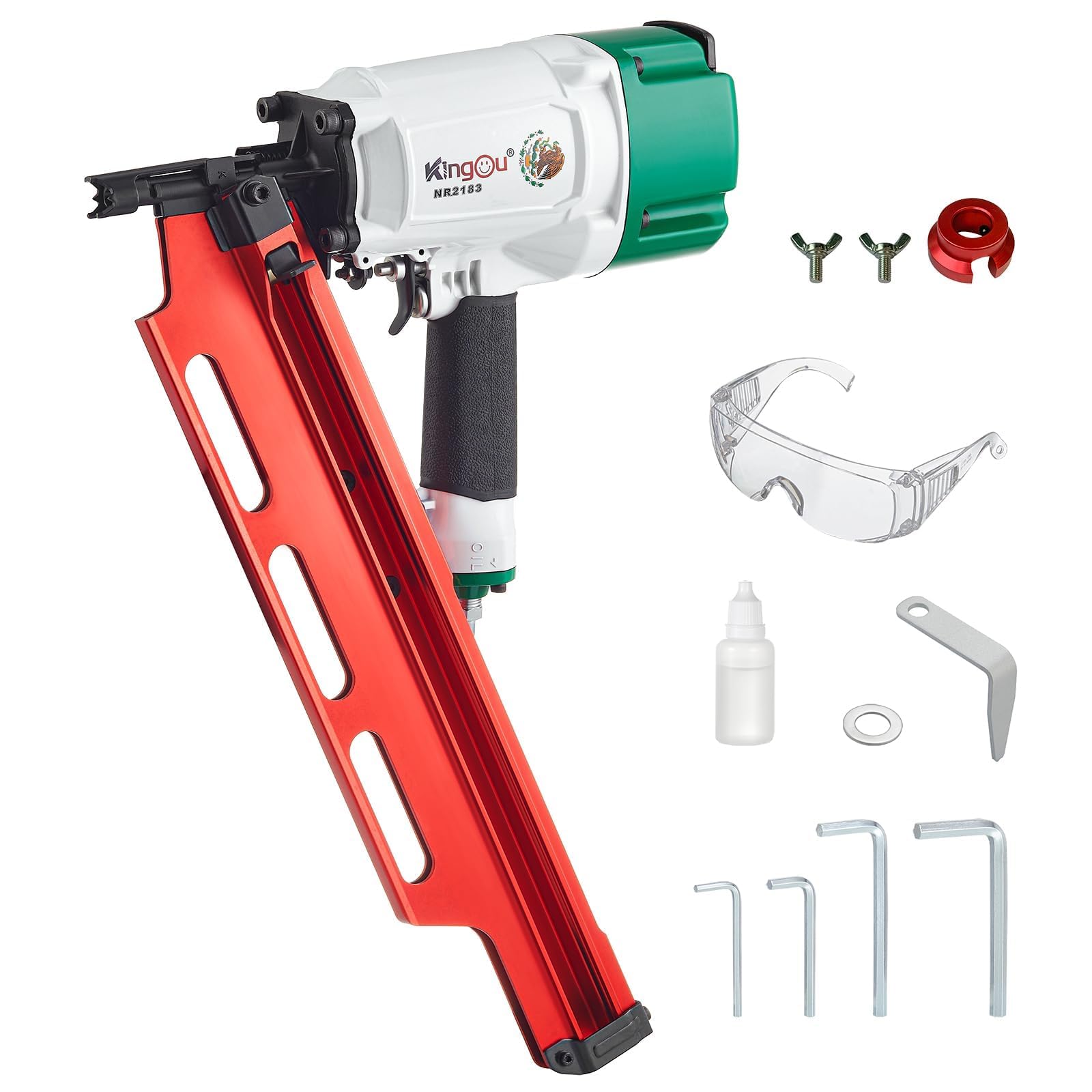 KingOu Mexican Style NR2183 21 Degree Aluminum Magazine Framing nail gun