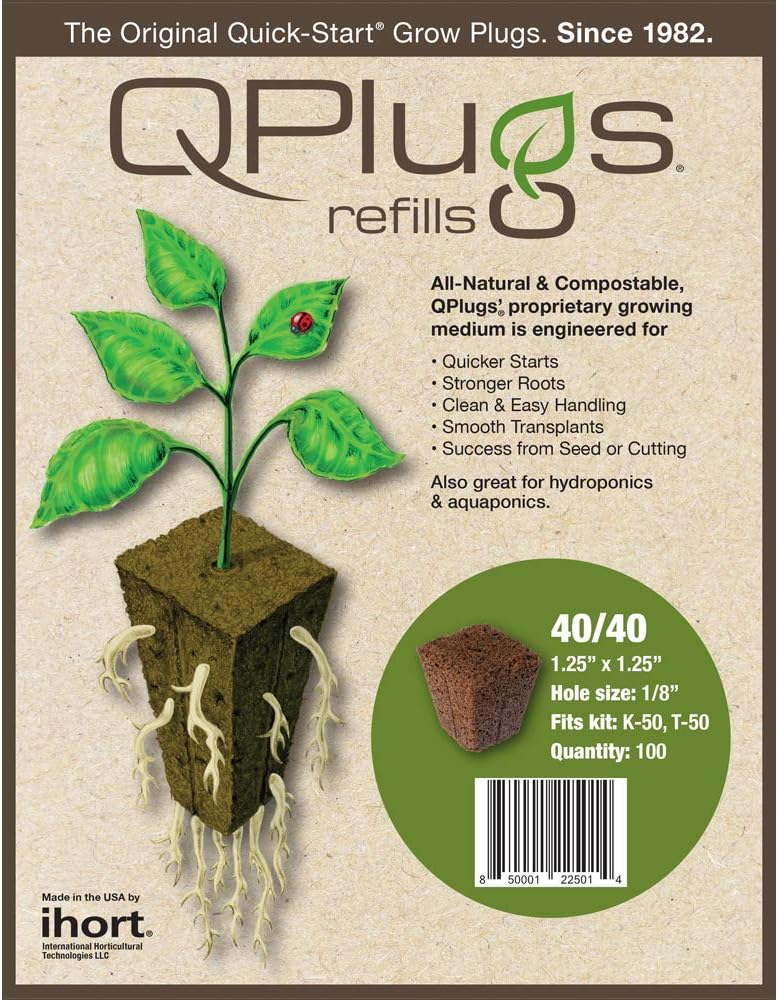 IHQPC100 Q Plug Cubes, Bag of 100, Brown