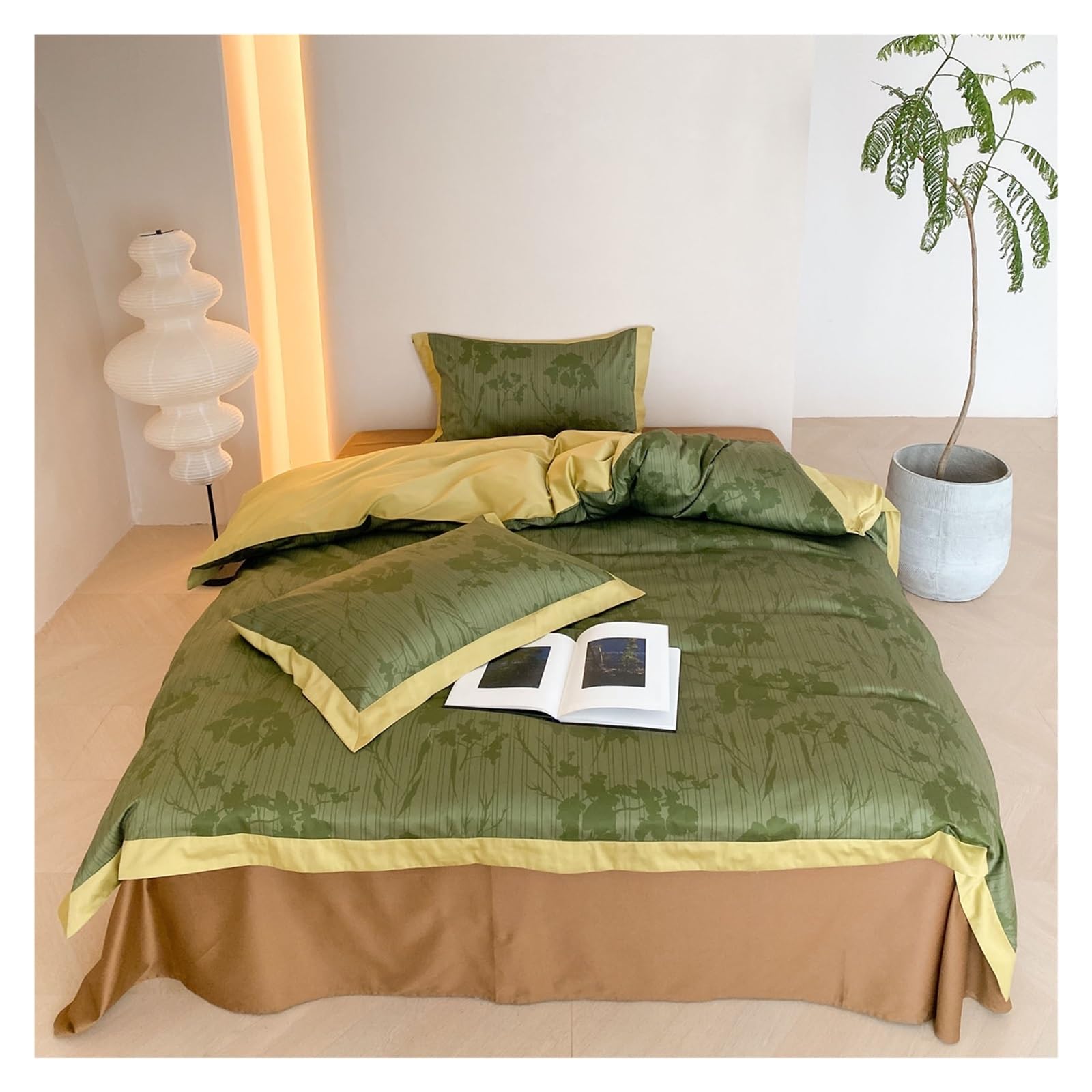 Parure de lit décoration florale verte pour des nuits douces et sereines