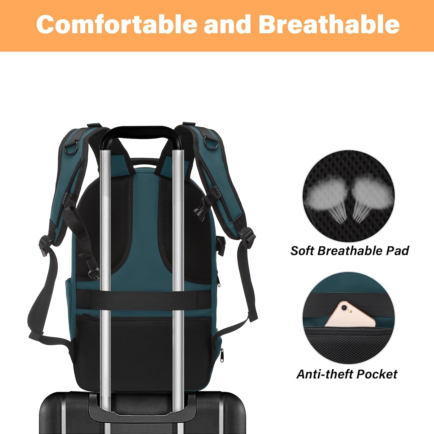 MOSISO Camera Backpack, DSLR/SLR/Mirrorless Photography Camera Bag Waterproof Artistic Geometric Hardshell Case with Tripod Holder&15-16 inch Laptop Compartment for Canon/Nikon/Sony, Teal Green