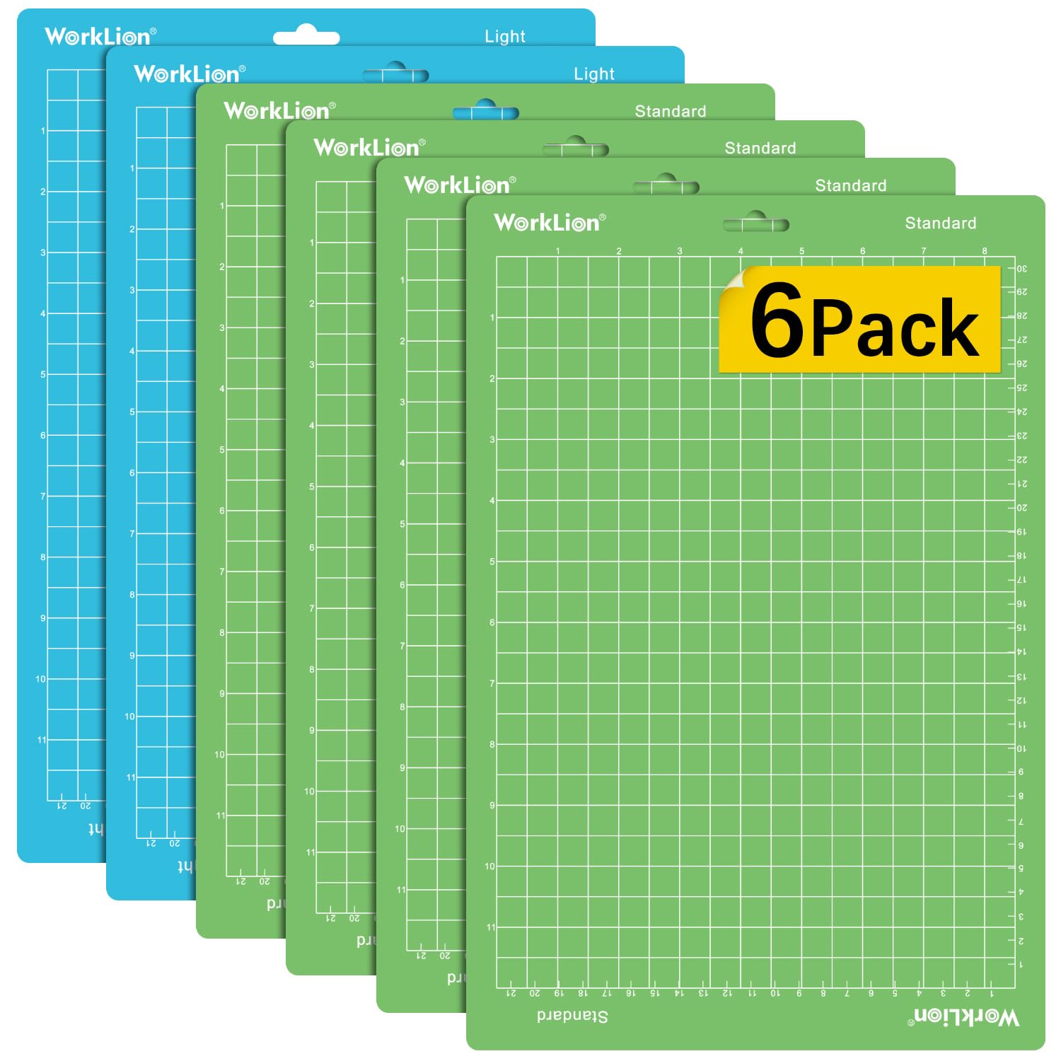 Worklion Cutting Mat Compatible With Cricut Joy Xtra: 8.5"x12", 6 pack (4 Standard Adhesive&amp; 2 Light Adhesive) - Machine Accessories