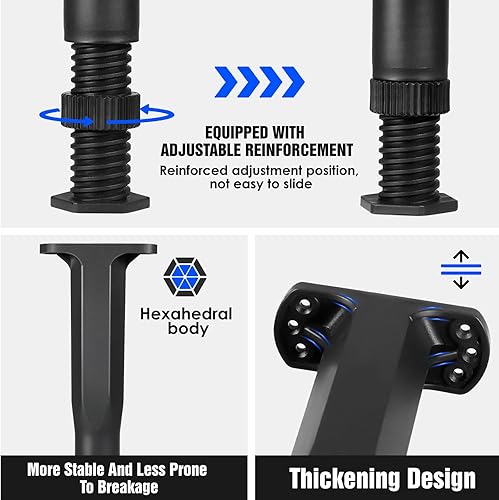 Miniatura 9 de Patas de soporte central de altura ajustable para marco de cama, patas de soporte de listones centrales de cama (6  11.2 (2 unidades)
