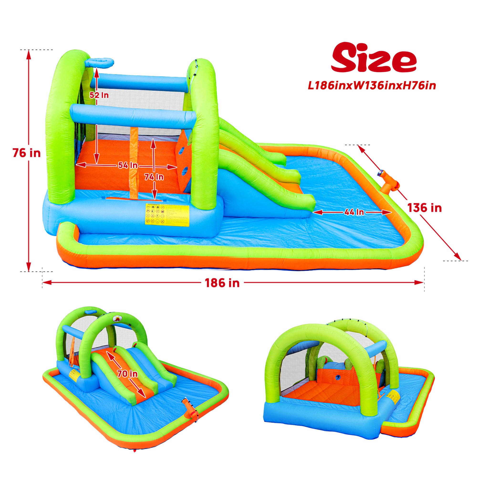 On Lake Happy Hop Jump Splash Double Slide Water Park BIG W