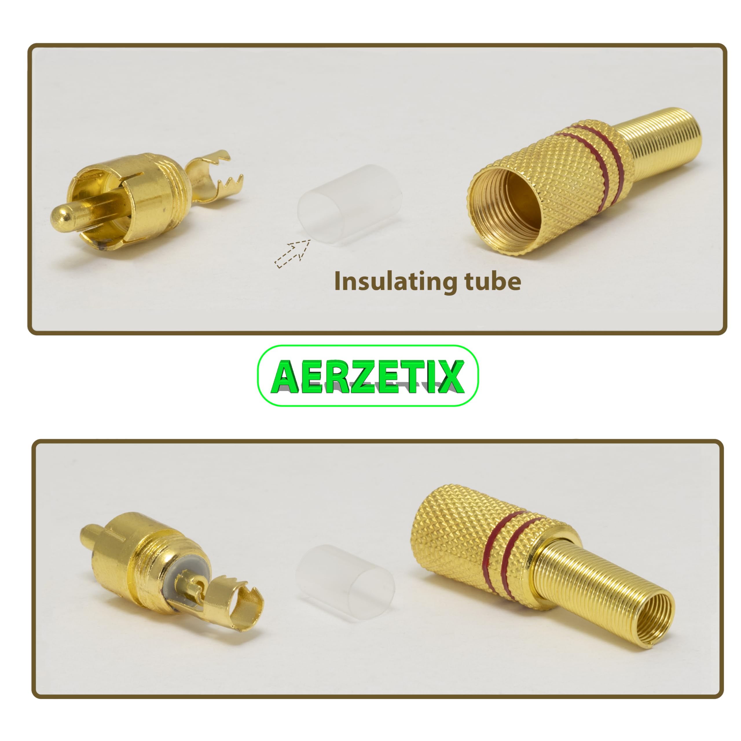 Aerzetix - Set di 5 Connettori - Jack - Spina di Alimentazione Femmina