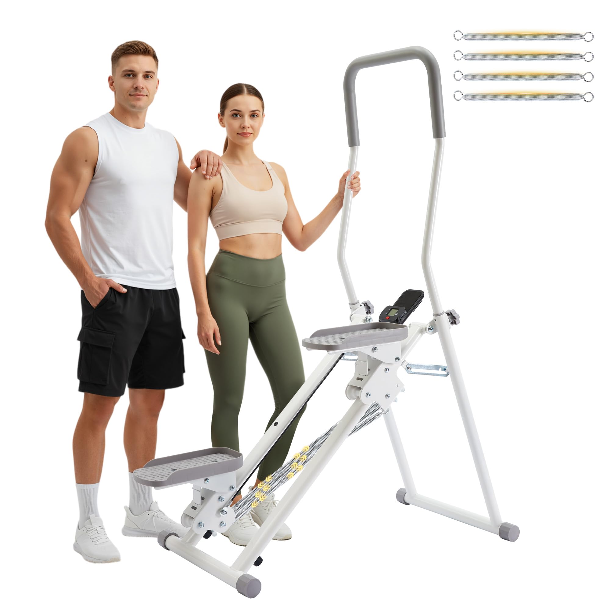 Steppers for Exercise at Home, 2.0 Step Machine 3-Level Adjustable Resistance, Stair Climber for Full Body Workout with Extra-Large Non-Slip Pedals, Holds Up to 300 lbs, Ideal for Women Men