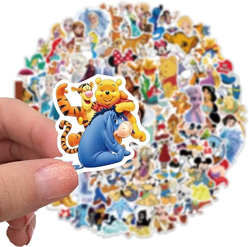 Miniatura 2 de JSYAVG - 100 calcomanías de dibujos animados de Disney para niños, lindas calcomanías de princesa, calcomanías de vinilo impermeables para laptop,