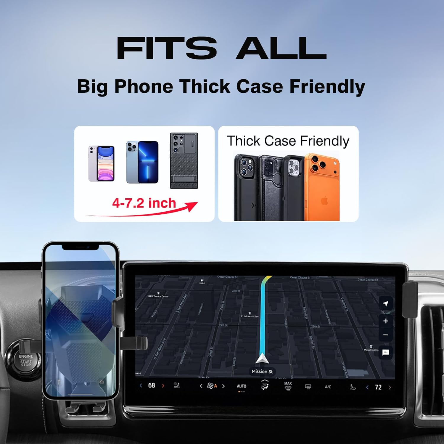 Sunsdrew Car Phone Holder for 2023-2025 2026 Honda CR-V Accessories,Adjustable GPS CR-V Phone Mount for 7/9-inch Screen,Hands-Free Ultra Stable CRV Air Vent Phone Stand