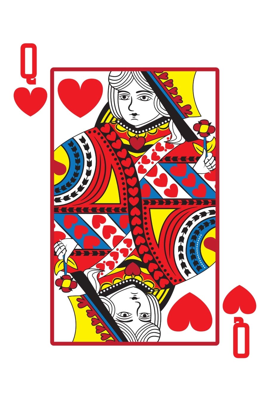 Queen of Hearts Lined Notebook: 6" x 9" 120 Page Lined Notebook Queen of Hearts Playing Card
