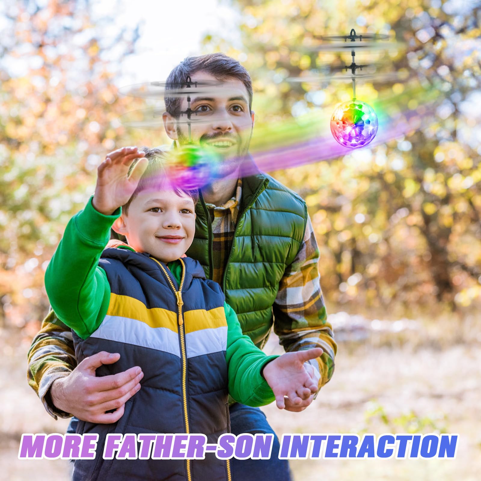 Flying Orb Ball, Magic Hover Flying Ball Toy with Rechargeable, Light Up Floating Balls Indoor Outdoor Toys Gifts for Bithday Boys Girls Ages 6 7 8 9 10+ Year Old