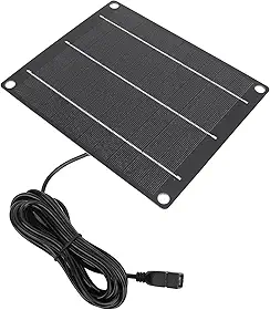 Carregador de painel solar de 6W, painel solar USB com IP65 à prova d'água, painel solar portátil para câmera externa alimentada por bateria recarregável