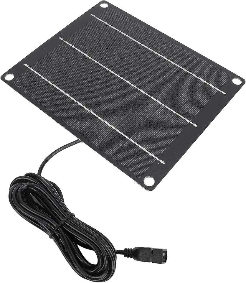 Carregador de painel solar de 6W, painel solar USB com IP65 à prova d'água, painel solar portátil para câmera externa alimentada por bateria recarregável