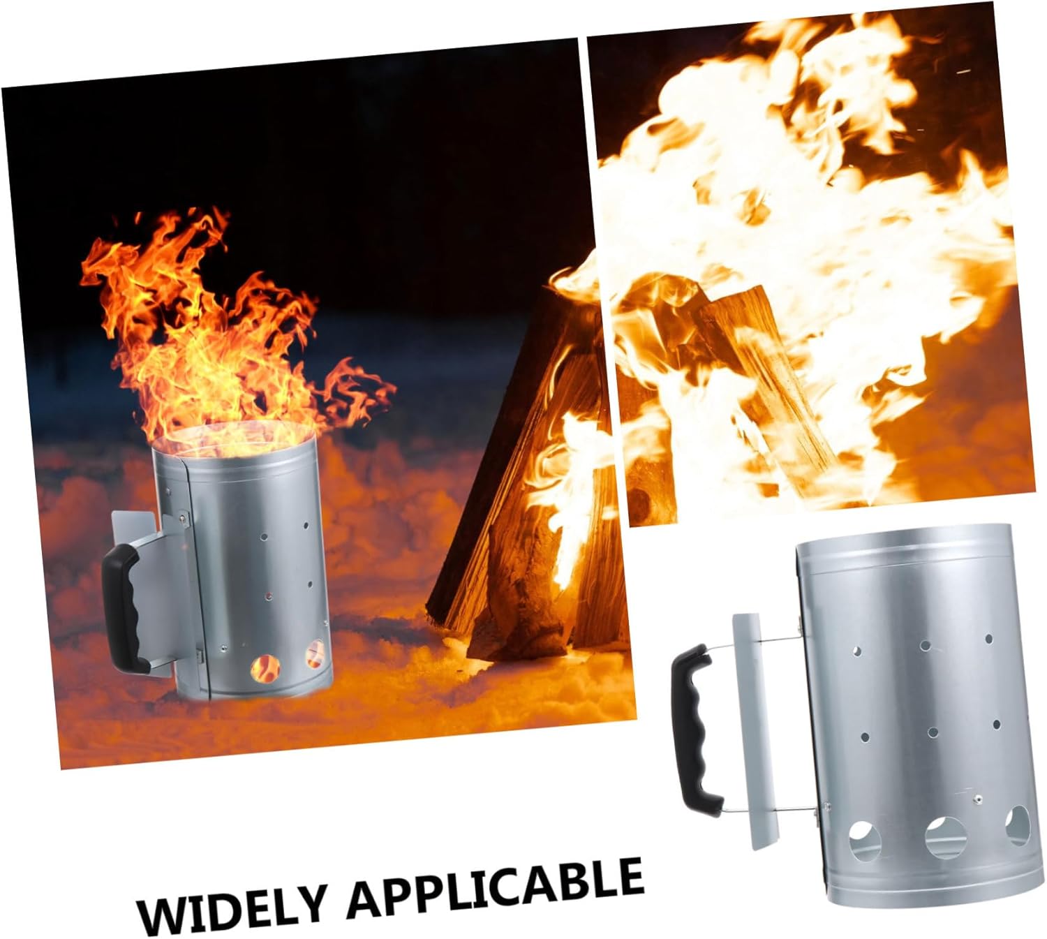 ibasenice Portable Charcoal Starter for BBQ Grilling Chimney Starter Carbon Stove Design for Outdoor Cooking and Camping