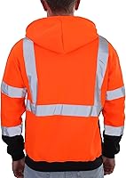 Vista 74 de sesafety Sudadera de seguridad de alta visibilidad para hombre, sudadera con capucha reflectante con cremallera clase 3, sudadera con capucha
