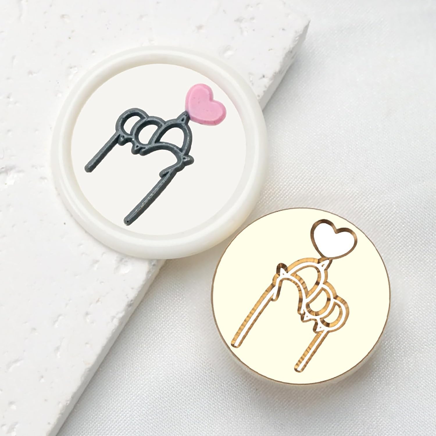 10Pcs Embossed Seal Stamp Head Scrapbooking Head for Appreciation Card Invitations Envelope Embellishment Seal