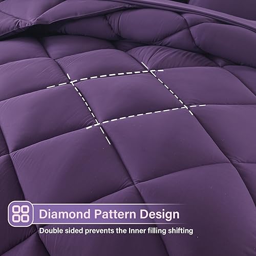 Miniatura 10 de Cosybay Bed in a Bag - Juego de edredón reversible de 7 piezas para todas las estaciones, color blanco y gris claro con edredón, fundas de almohada,