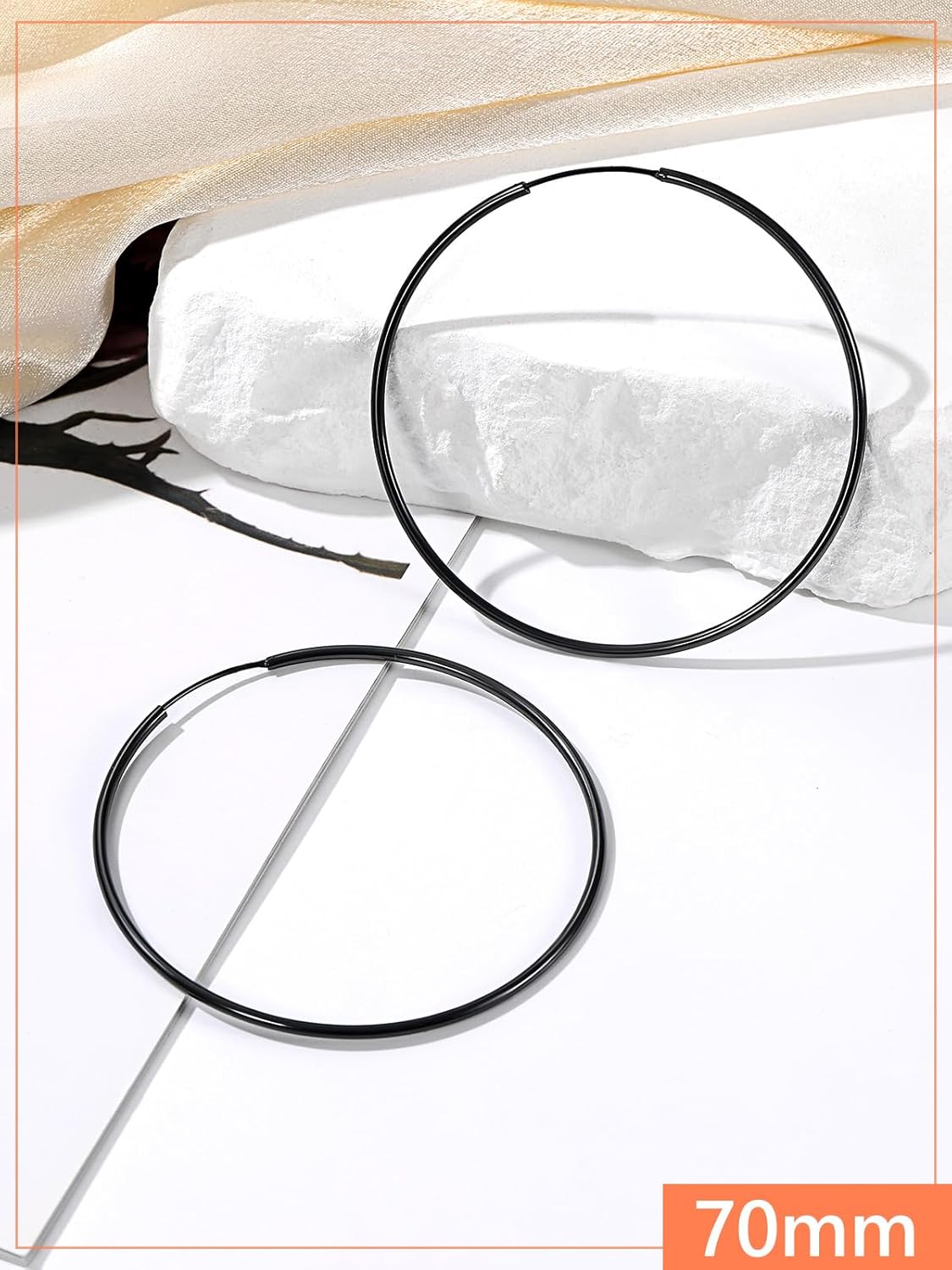 Silvora 925 Sterling Silver Hoop Earrings, Hypoallergenic Polished Big Hoops 18K Gold Jewelry Gifts for Women 20mm/30mm/50mm/70mm with Delicate Packaging - Image 7