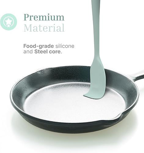 Miniatura 6 de Juego de 4 utensilios de silicona  Espátula de goma, cepillo de repostería, espátula ranurada y paleta de arroz  Juego completo resistente al calor