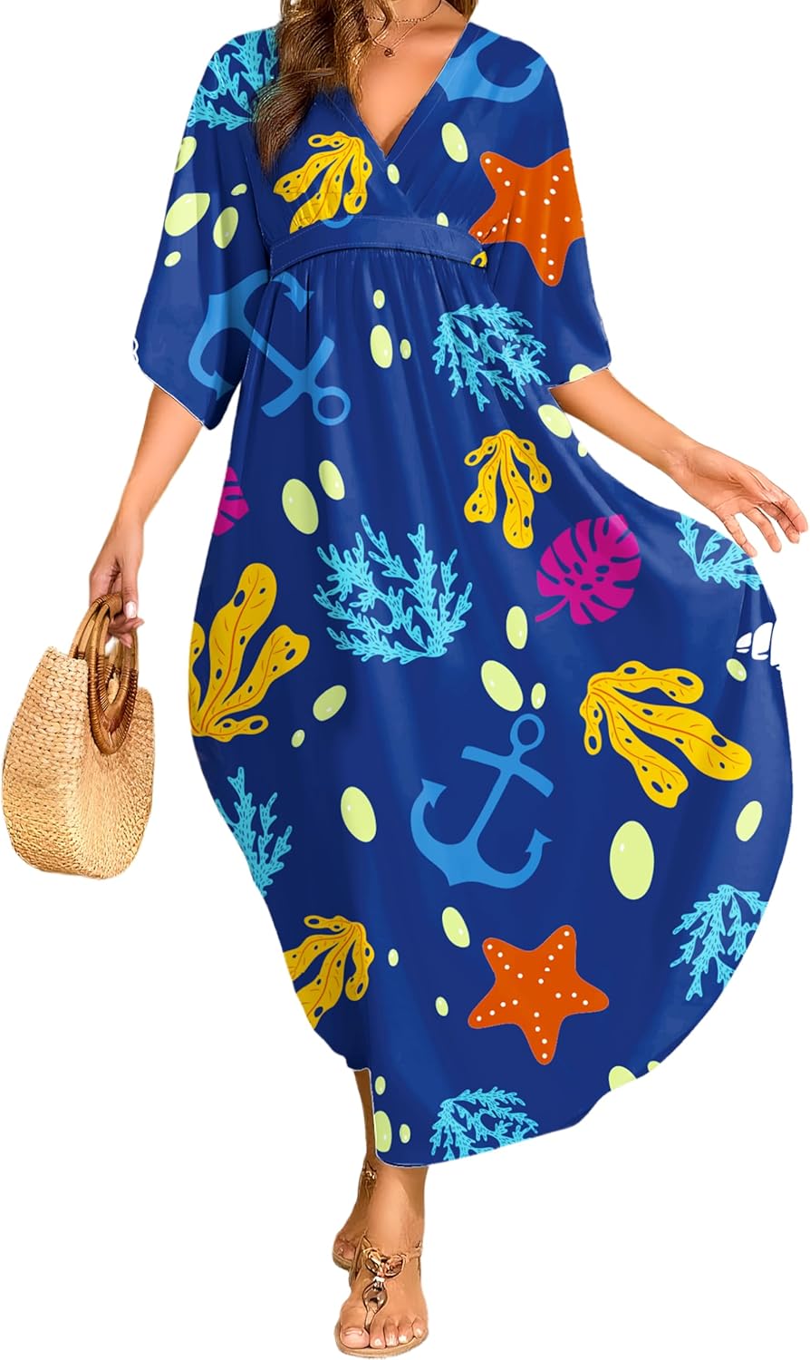 Kaftan dresses for women, swimsuit cover up, beach vacation.