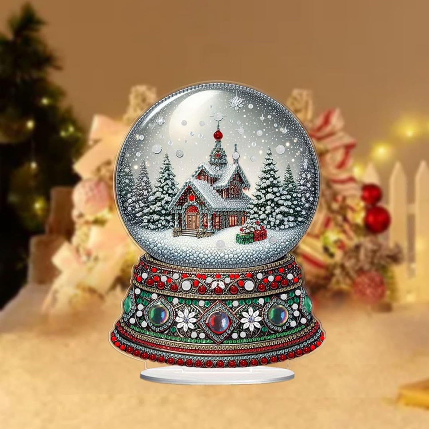 4Pcs DIY Diamond Desktop Ornament Autumn Special Shaped Crystal Diamond Art Painting Double Sided Pattern Single Sided Diamond Tabletop Ornaments Home Decor-02