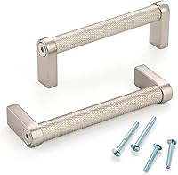 Vista 26 de Paquete de 5 tiradores de gabinete de 3–3/4 pulgadas estriado en negro y oro, manijas de gabinete mate en negro y oro cepillado AP1311, herrajes