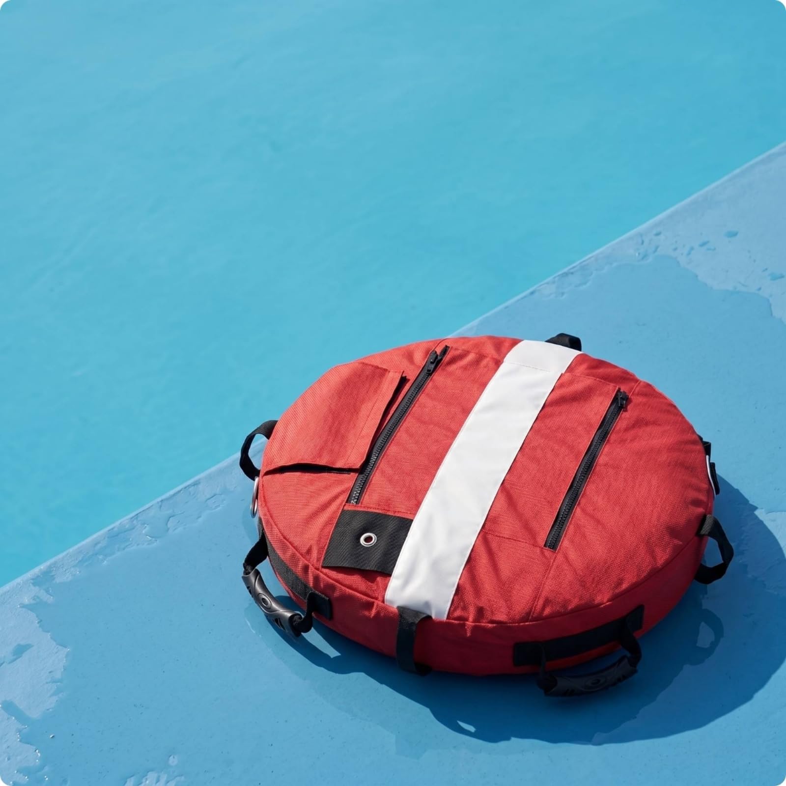 perfk de Señalización de Buceo de Referencia Inflable con Bandera Visibilidad Elevada con Asta Rígida y Puntos de Anclaje Perimetrales Adecuada para Rutas