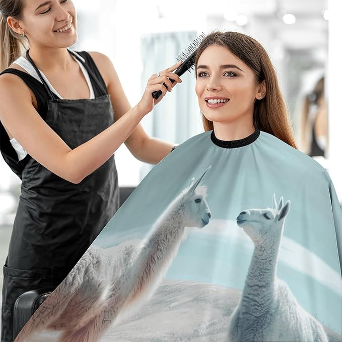 Capa para corte de cabello impermeable con ajuste en cuello miniatura 5