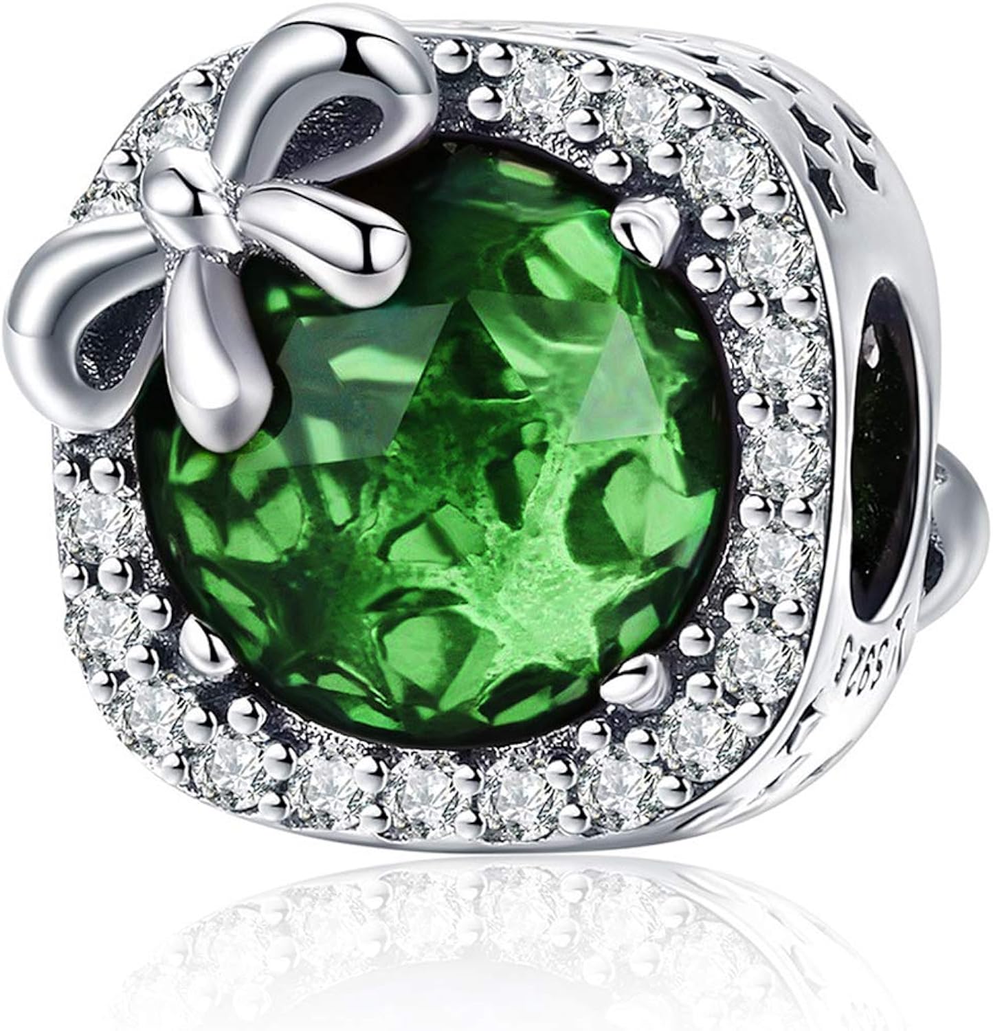 MUERDOU Dije de piedra natal para dijes, pulsera, lazo, cumpleaños, dijes de cristal para pulsera y collar, Cristal, Circonita cúbica