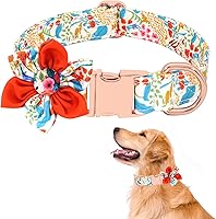 Vista 10 de Collar de perro femenino para perros pequeños/medianos/grandes, suave y cómodo ajustable con hebilla de seguridad, collar de perro para perros