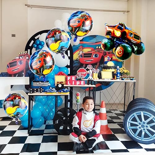 Miniatura 5 de 5 globos de película de aluminio Blaze and The Monster Machine Party de aluminio suministros de decoración para fiestas temáticas de camiones