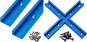 HOTTARGET 36" Aluminum T-Track With Screws - Double Cut Profile, Blue Anodized, 6 Pack
