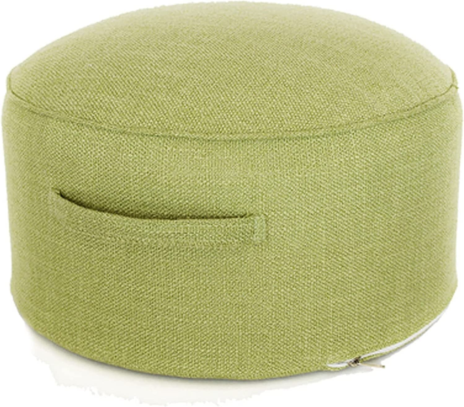 Pouf Rond de canapé en tissu, tabouret repose-pieds nomade et assise de chambre