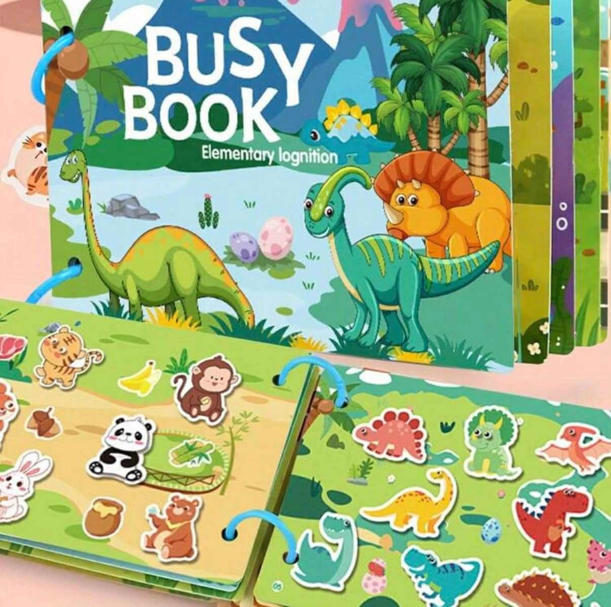 Interactive Busy Book 1pc Busy Book | Interactive Educational Sticker Books For 3-6 Year Olds | Early Development Alphabet And Vocabulary | Durable Paper, Reusable Fun Shapes | Animal Illustrations