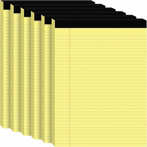 Miniatura 15 de Paquete de 2 blocs legales de 8.5 x 11 pulgadas, 50 hojas/paquete, blocs de escritura blancos con rayas universitarias y perforadas, blocs de papel