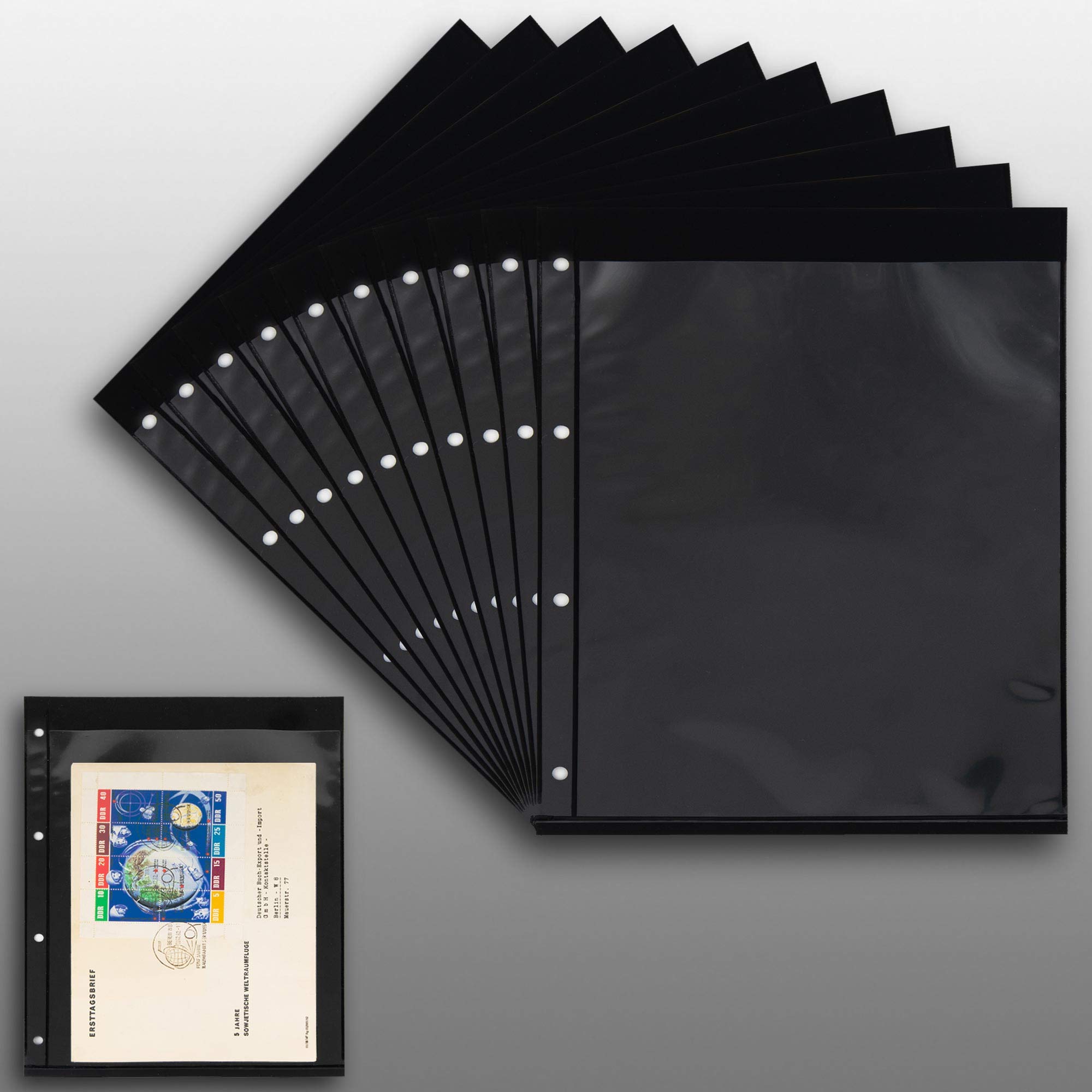 10 Prophila double-sided stocksheets, no division, 1 pocket