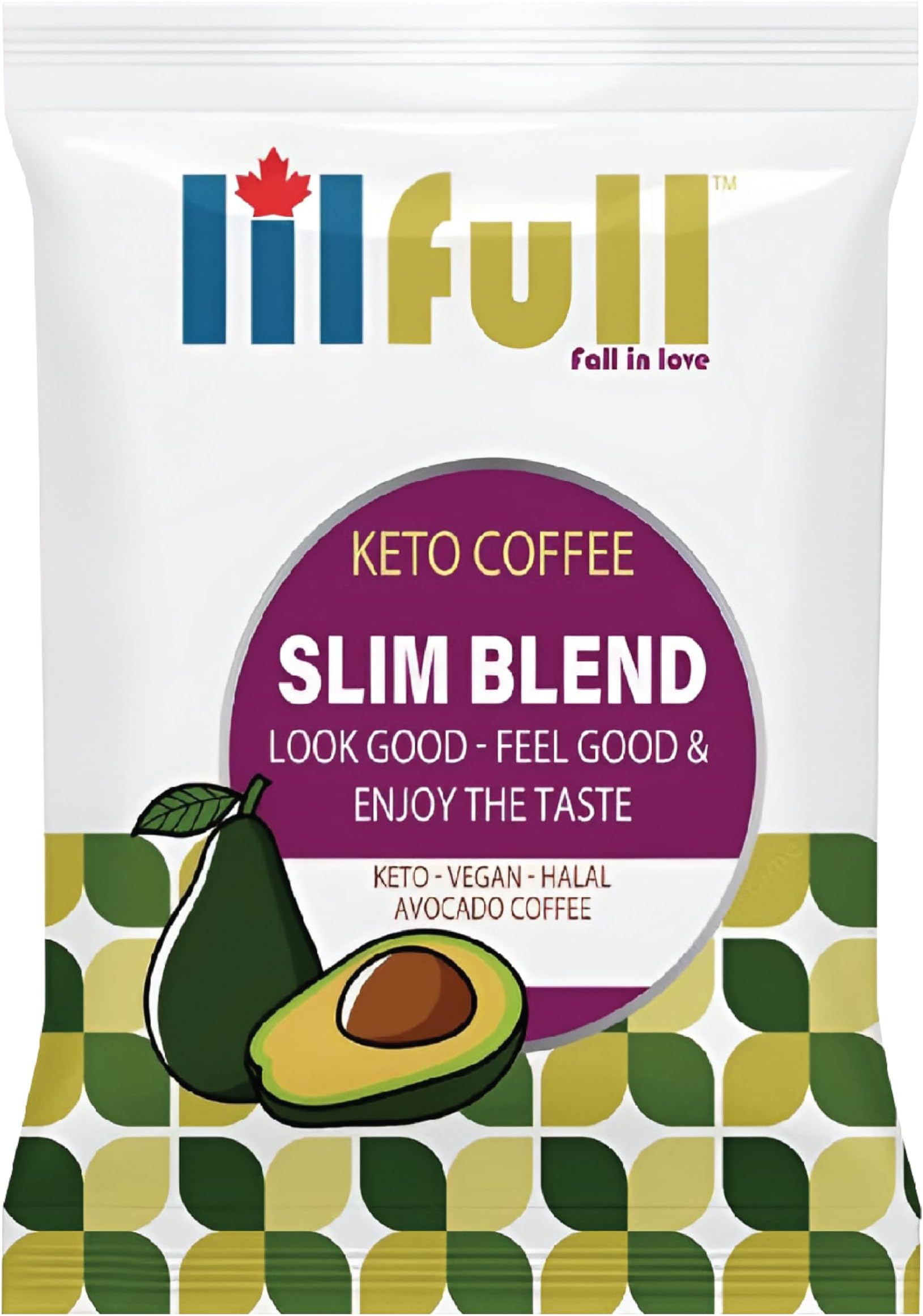 Lilfull Slimming Coffee, Avocado Flavor, 10 Sachets | Meal Replacement | Slimming Coffee Supports Metabolism & Weight Management, Boosts Energy, Reduces Bloat | Non-GMO, Vegan, Halal