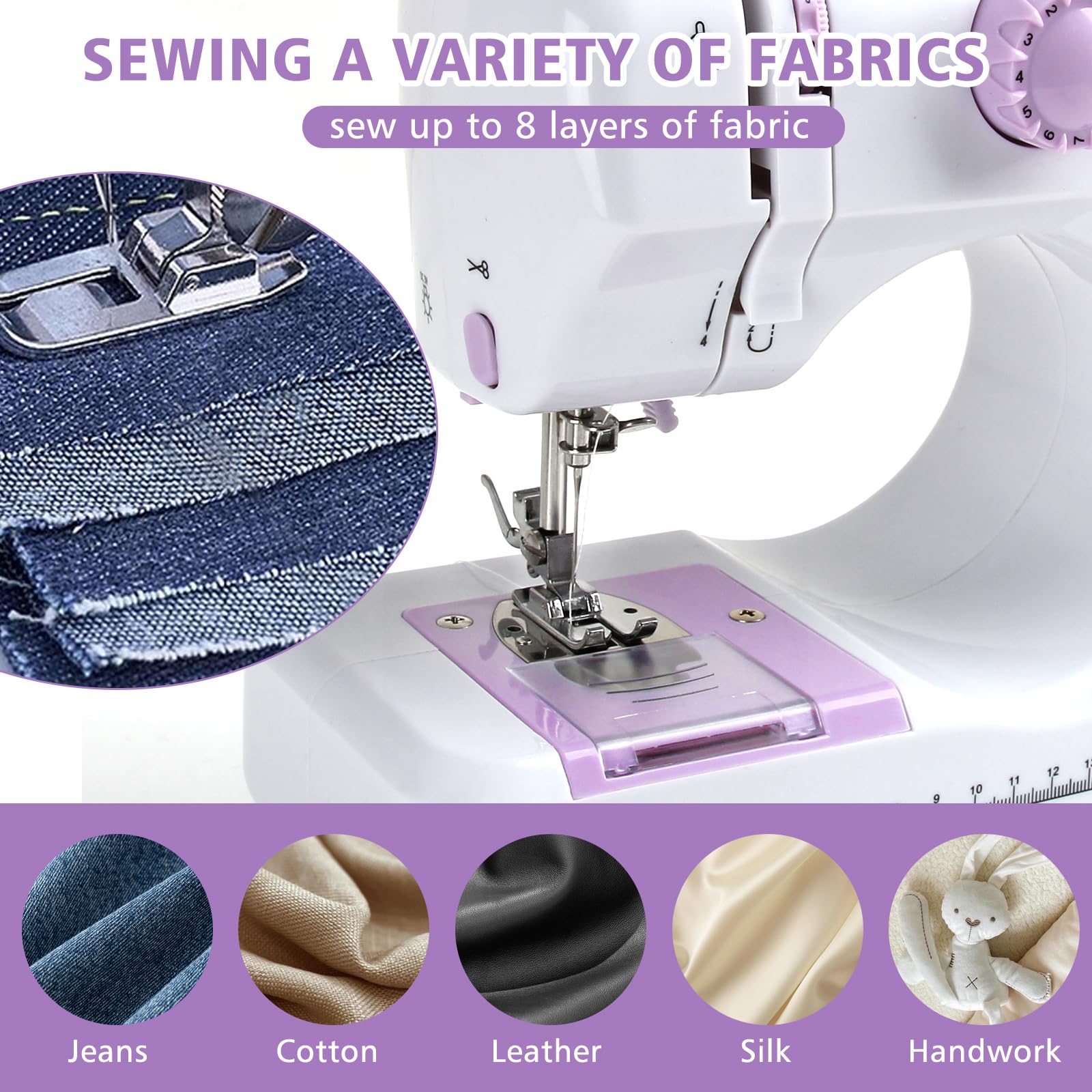 Machine À Coudre Électrique Pour Débutants,Machines À Coudre Automatiques Portables Avec 12