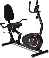 Recumbent Exercise Bike for Seniors - 400 lbs Capacity, 16-Level Magnetic Resistance, Adjustable Seat, LCD Monitor, Pulse Sensors