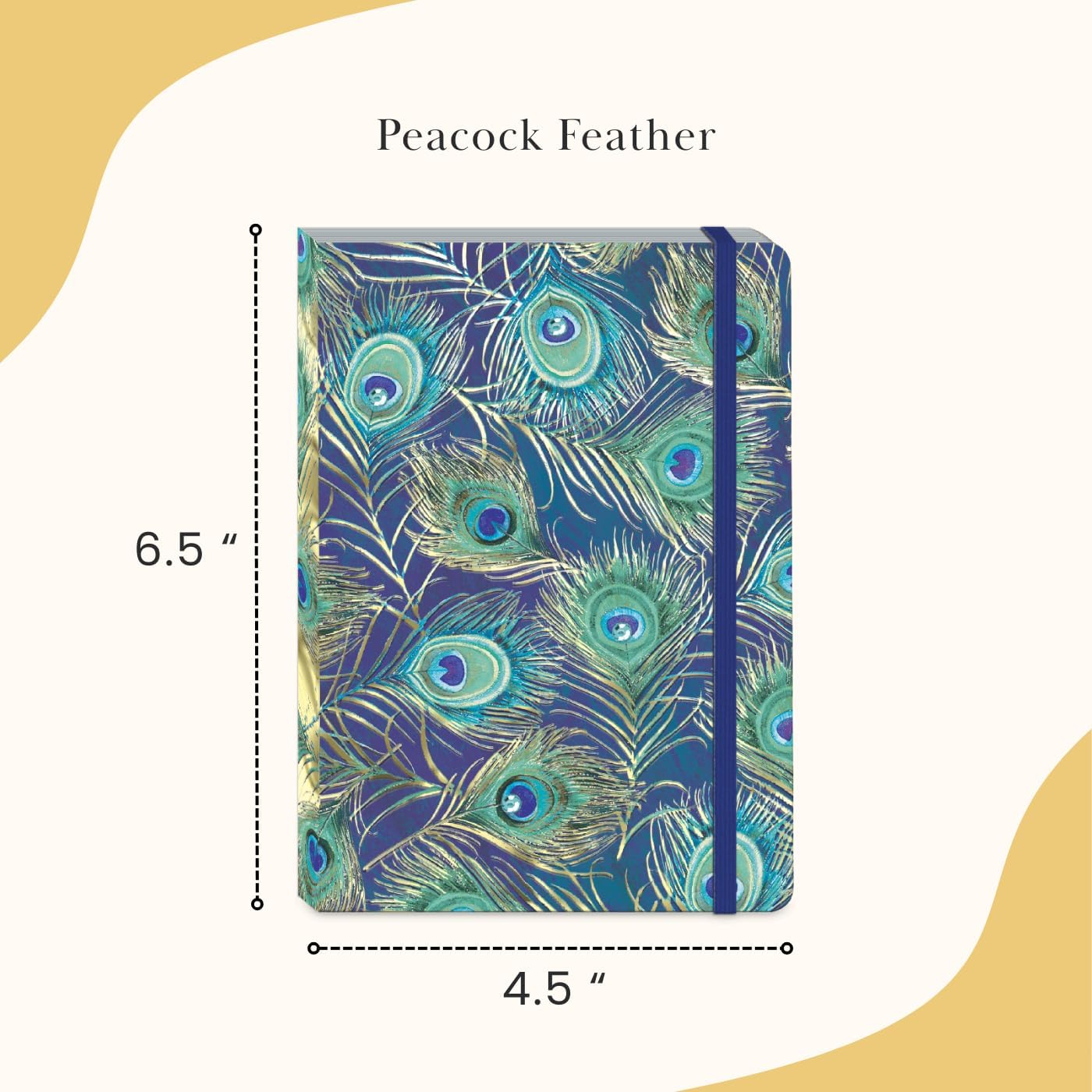 Punch Studio Peacock Feather Bungee Journal (44655) 4.5" x 6.5"