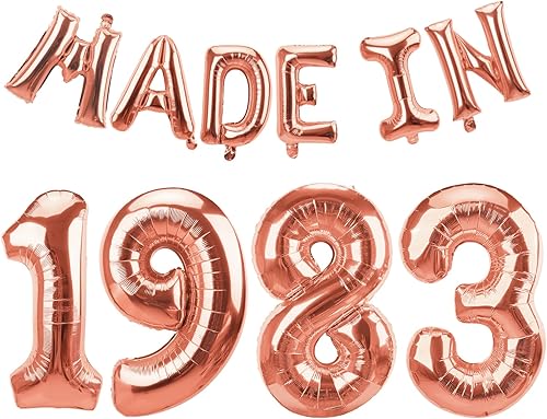 Decoraciones de cumpleaños número 40 hechas en 1983 con globos para mujeres, suministros de fiesta de cumpleaños número 40, decoración de letrero de