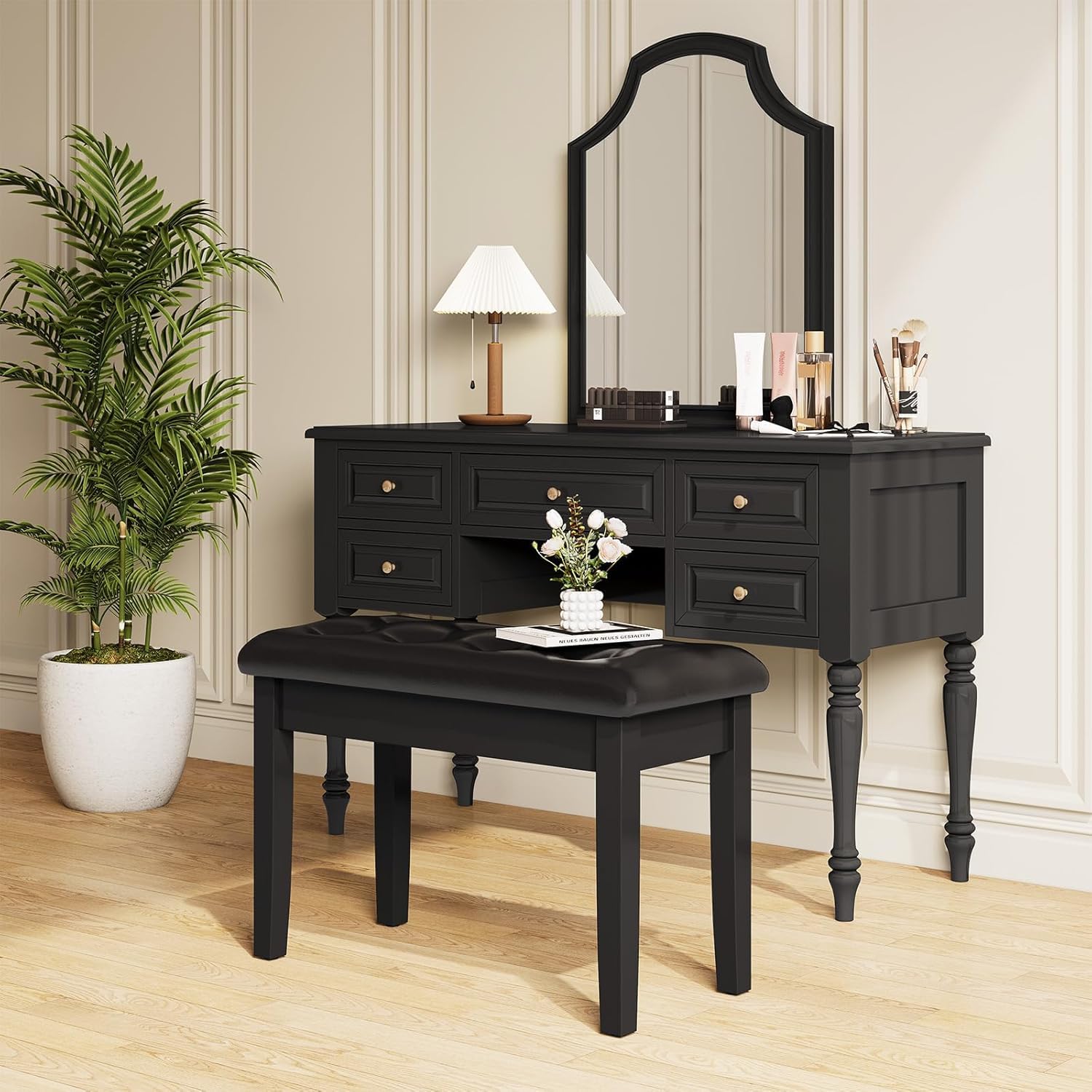 Sgabello per Pianoforte, 75x35x49CM, Panca Pianoforte con Spazio di Archiviazione, Sedia Pianoforte con 4CM Cuscino in Pelle PU, Gambe in Legno Massello, Sgabello Pianoforte Carico Massimo 200KG, Nero