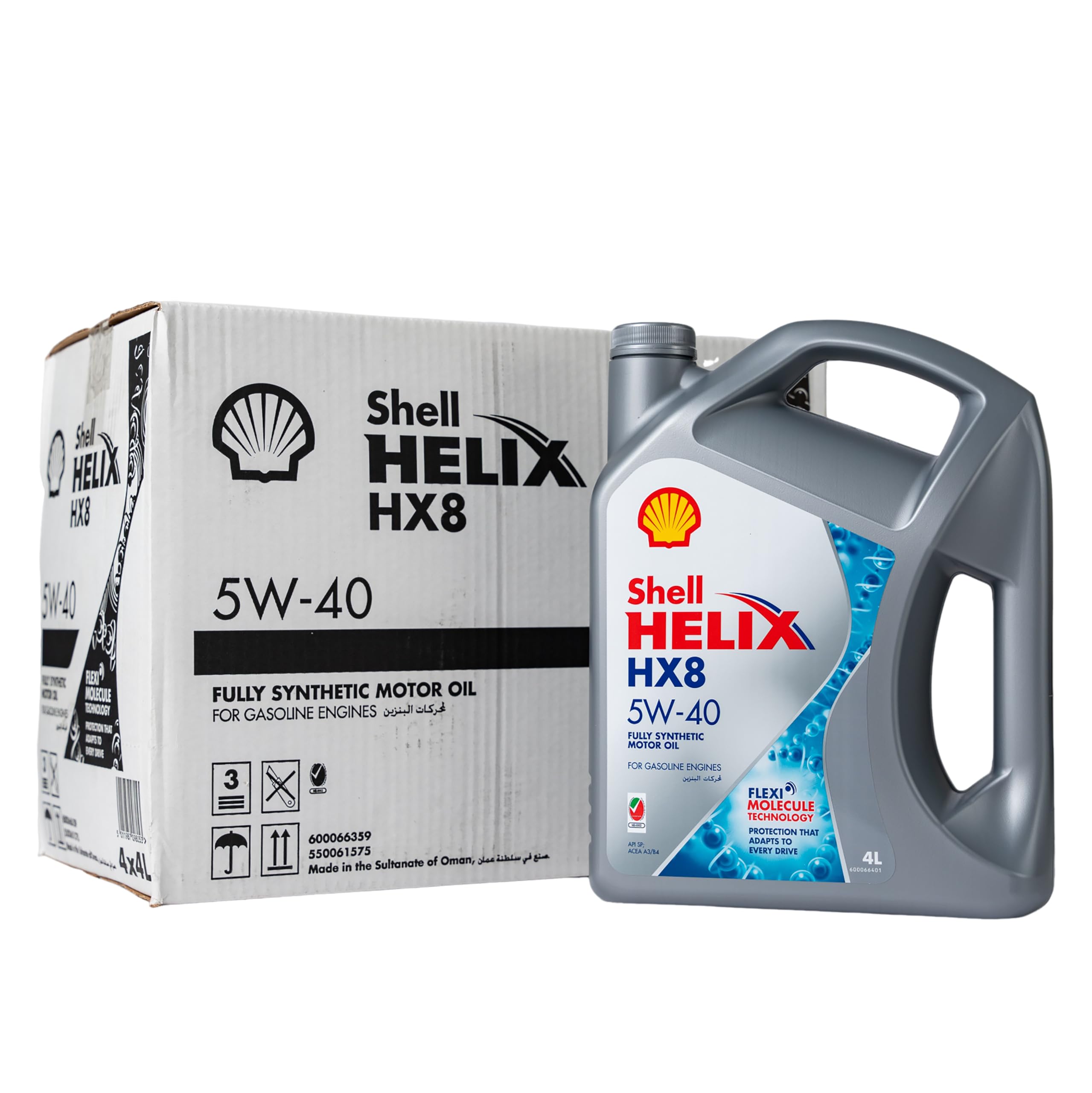 Helix Hx8 5W-40 Fully Synthetic Motor Oil (10,000 Kms, 4 Litres, Pack Of 4)