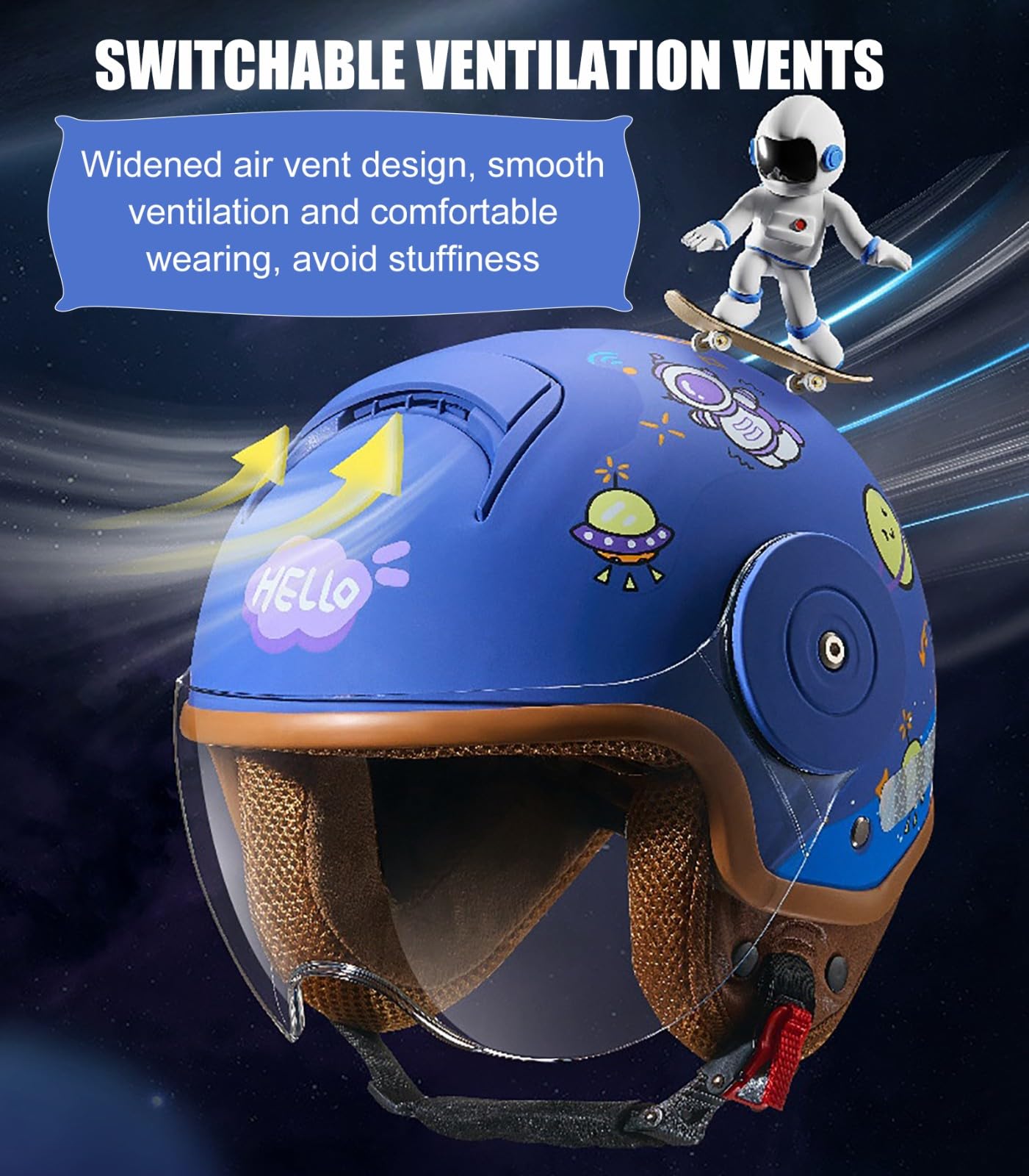 Casco Infantil De Seguridad para Niños Casco De Bicicleta Multideporte para Ciclismo Scooter Casco De Dibujos Animados para Niños Mayores De 2 Años