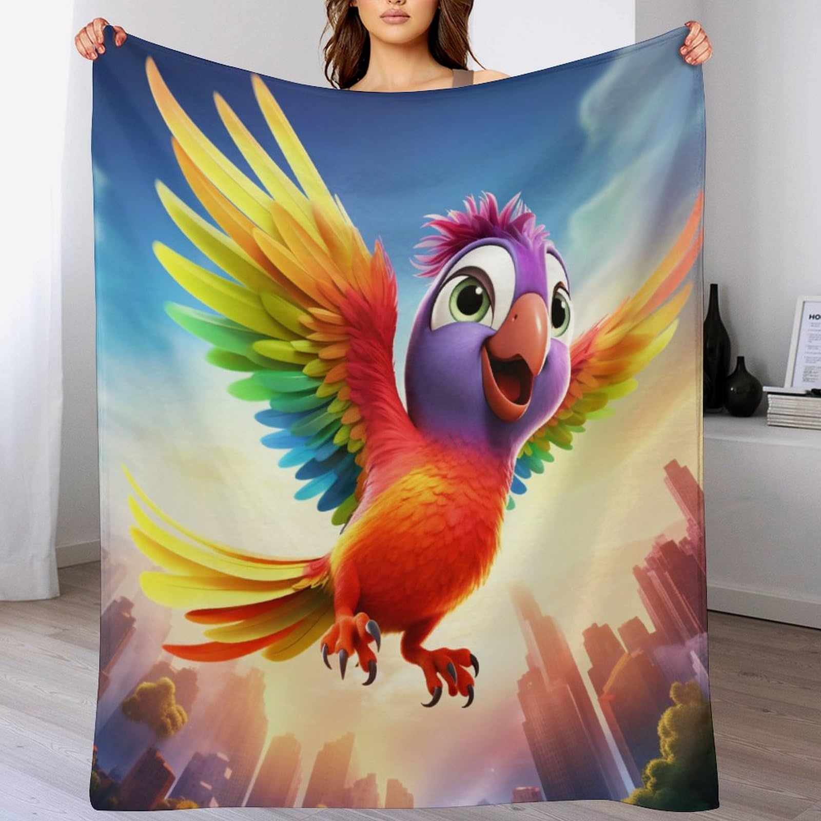 Couverture polaire perroquet jeté de canapé pour vos soirées