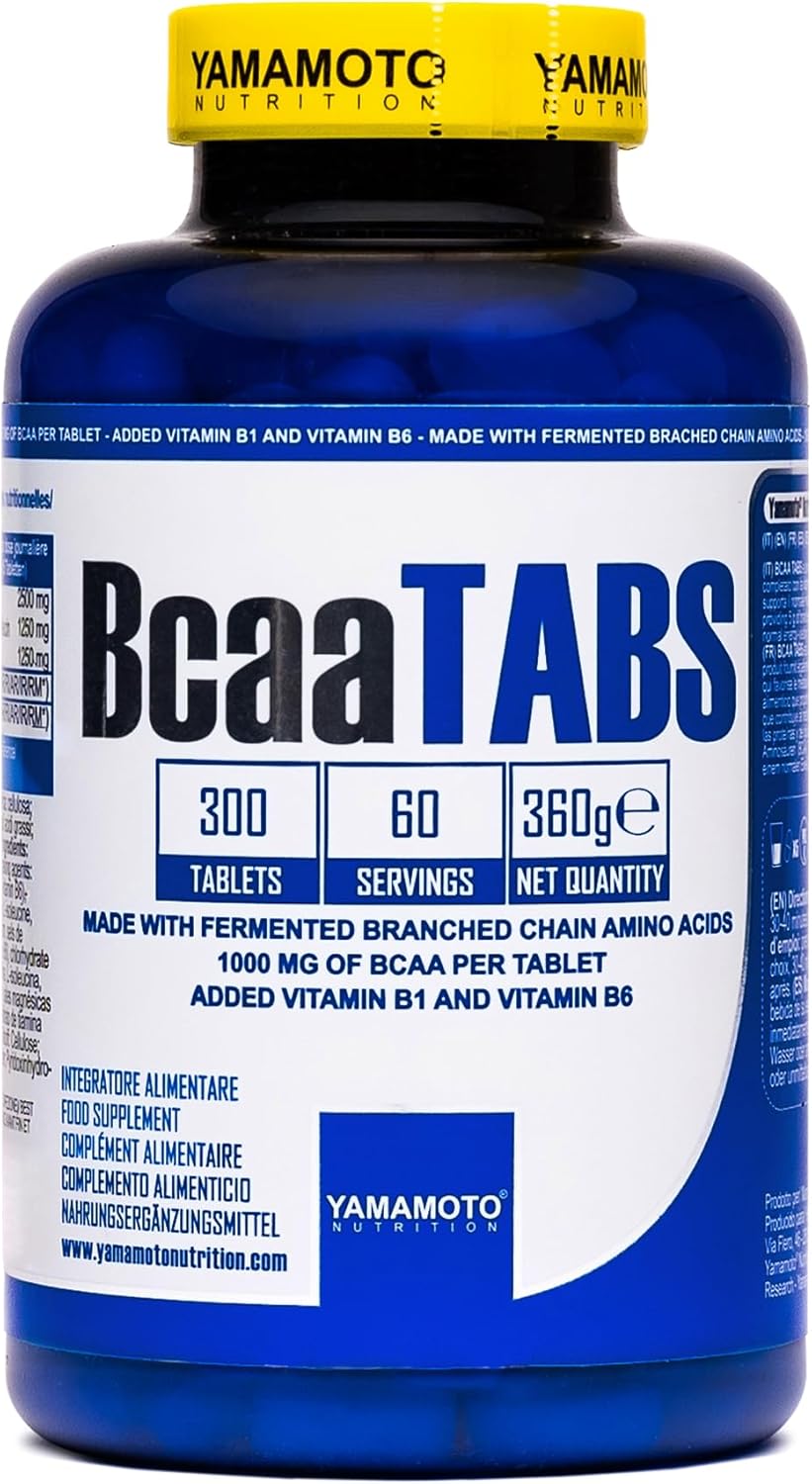 YAMAMOTO NUTRITION Bcaa TABS integratore alimentare per sportivi a base di aminoacidi ramificati (300 compresse)
