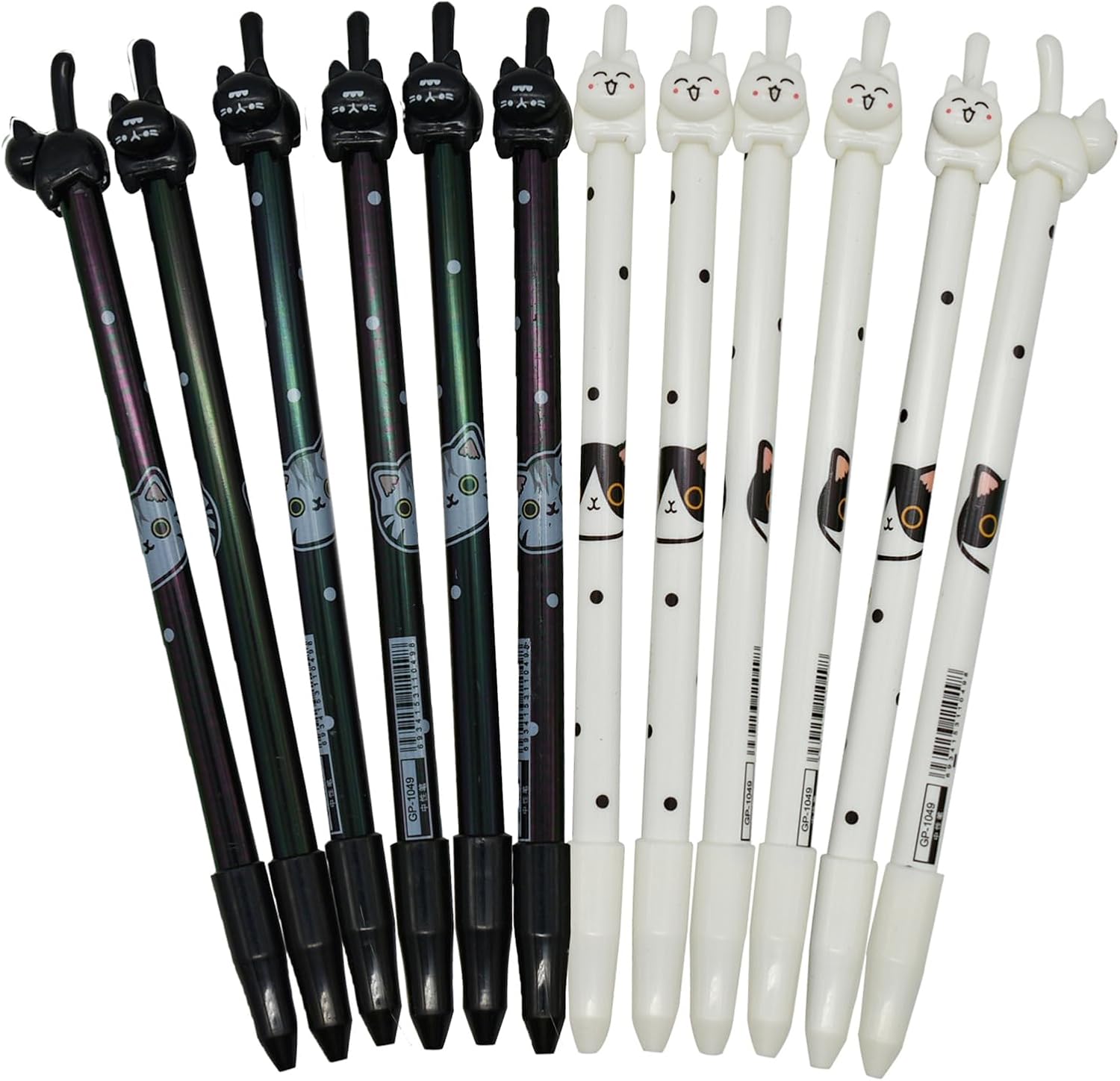 30 PCS Animal Cat Pens Cat Tail Gel Pen for Cat Lovers Black Ink