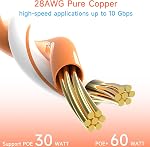 Cat6a Slim Ethernet Patch Cable 1 ft (24 Pack), Cat6a Patch Cable for Data Centers, Cat 6 Patch Cable 10G, Network Patch Cables for Home and Enterprise Network -Blue