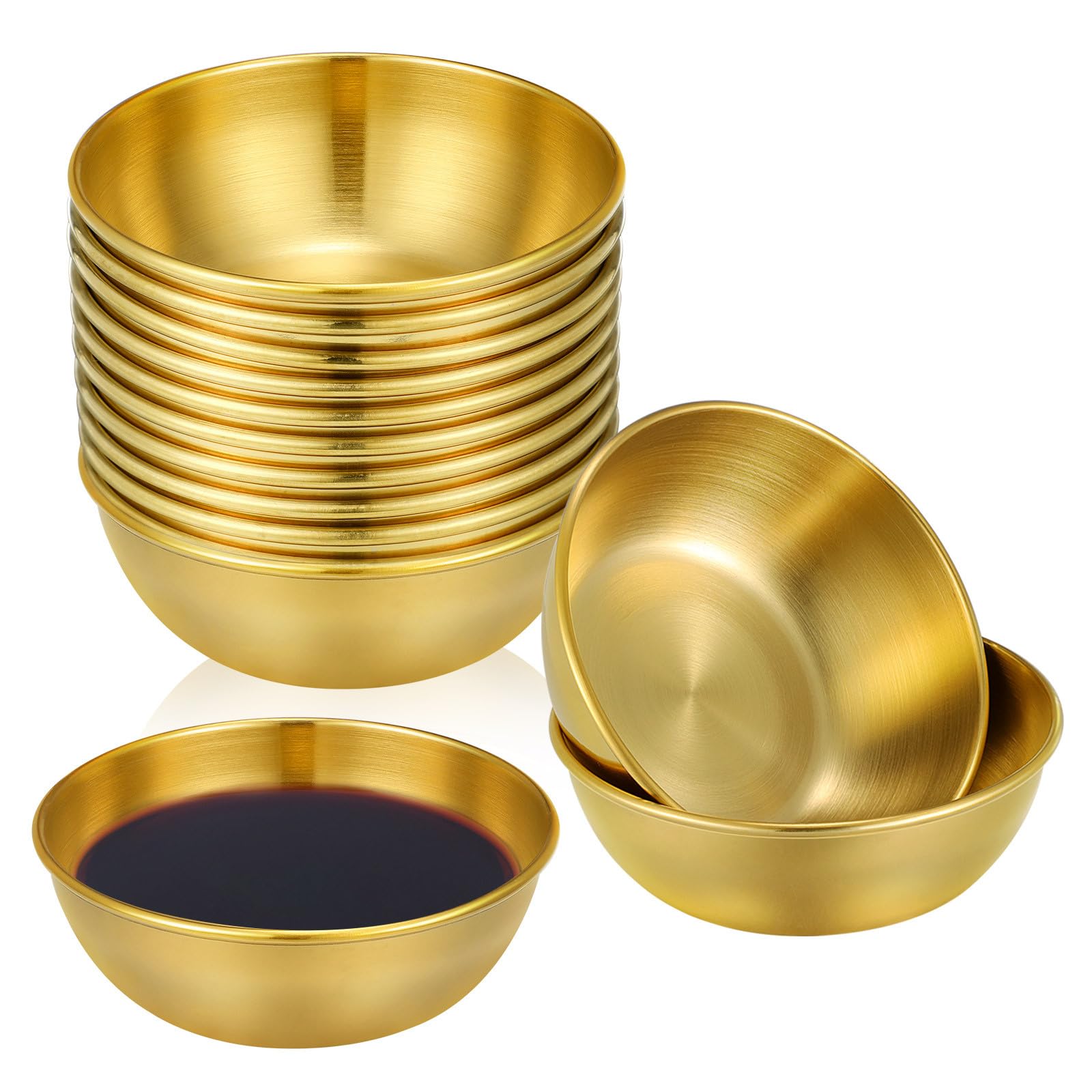 Plat inox 8 cm pour apéritif et tapas : lot de 10 bols de service pour vos repas partagés