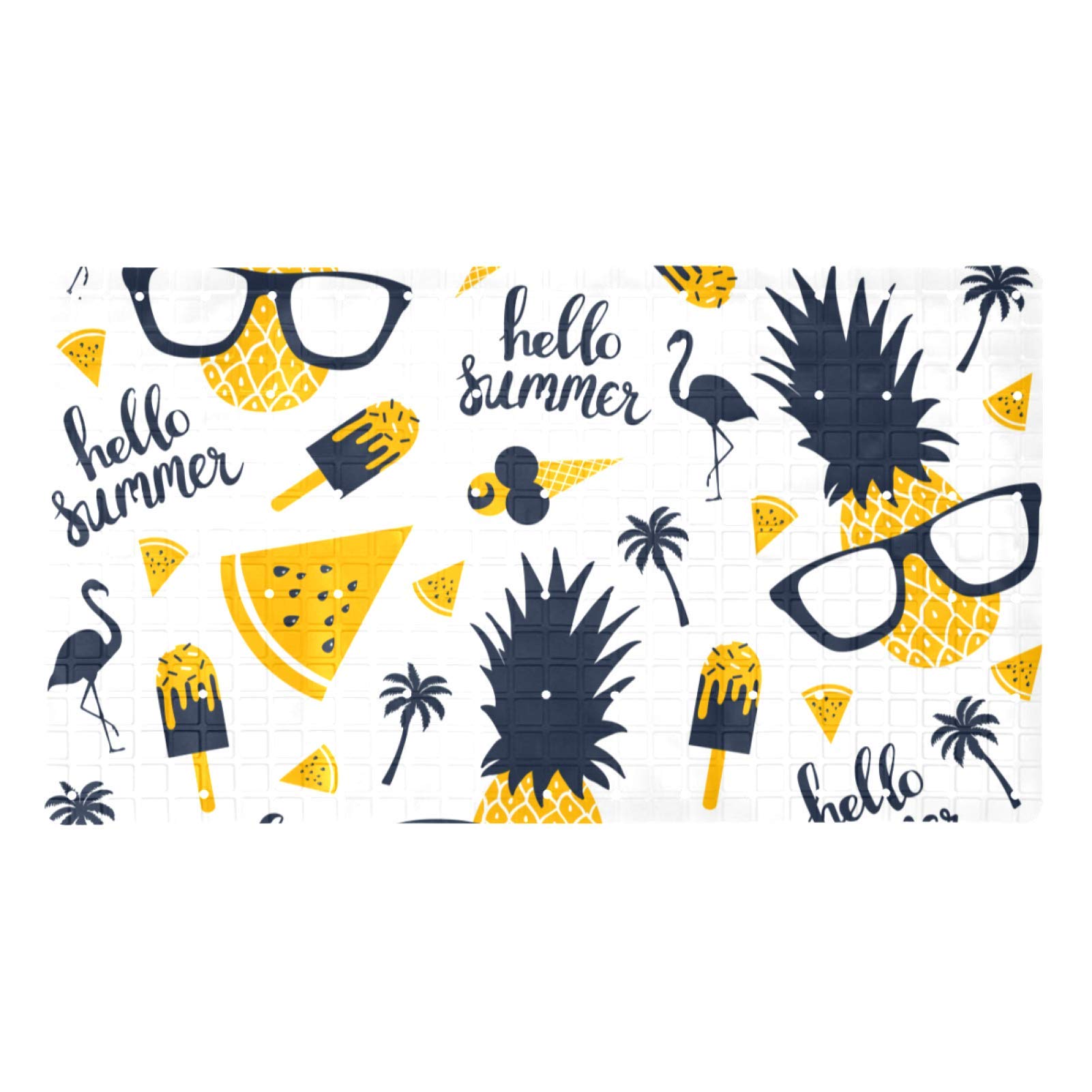 Tapis de bain antidérapant Hello Summer antibactérien et sans phtalate pour douche