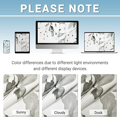 Miniatura 6 de Cortina de ducha sin gancho con forro a presión, cortina de ducha de eucalipto, forro interior lavable, impermeable, cortinas de ducha modernas con