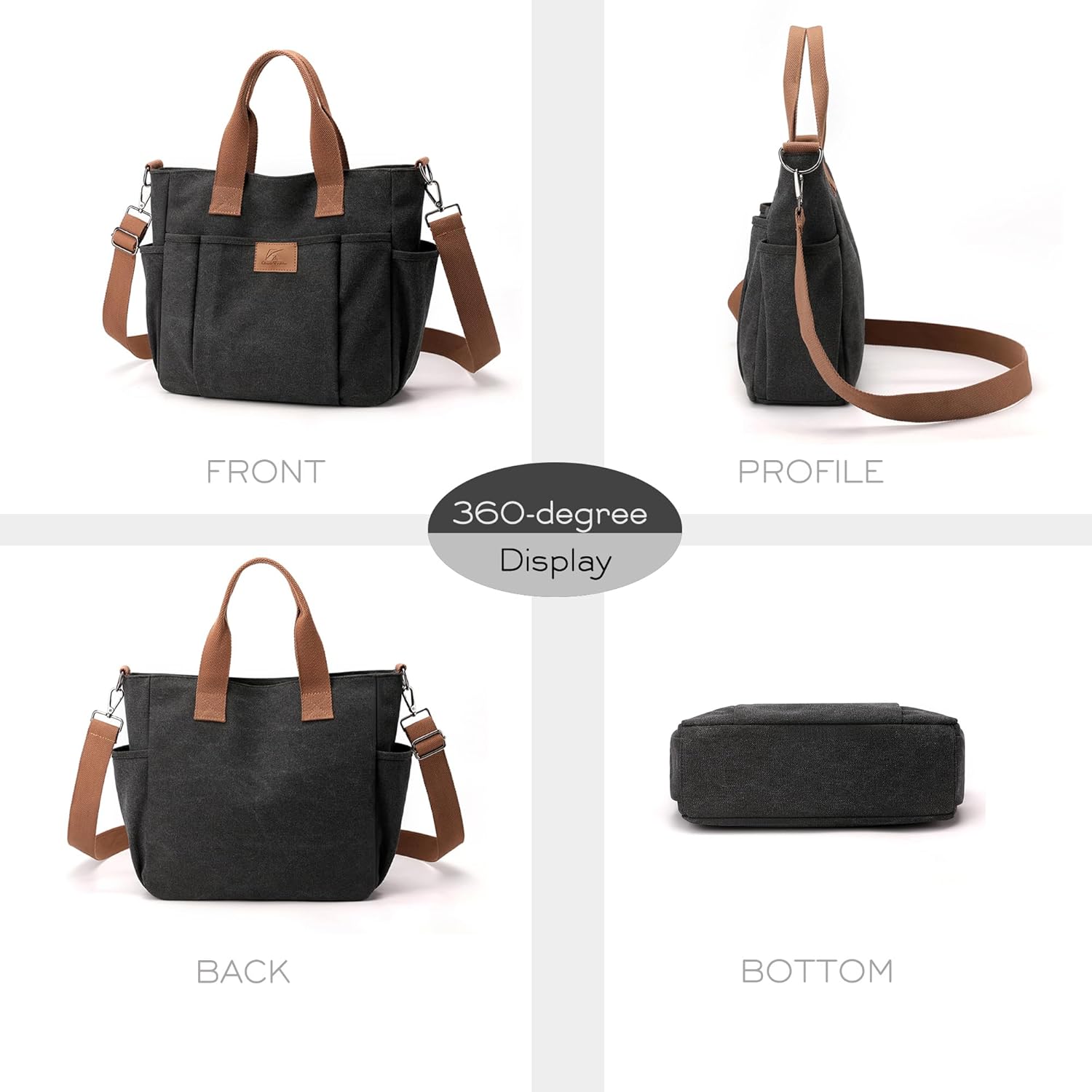 DOURR Hobo Crossbody Bags for Women Trendy Canvas Top-handle HandBag Multi-pocket Light Going Out Purse Pocketbooks - Image 4